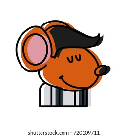 Cute mouse worker cartoon