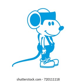 Cute mouse worker cartoon