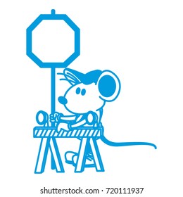 Cute mouse worker cartoon
