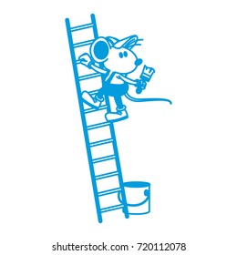 Cute mouse worker cartoon