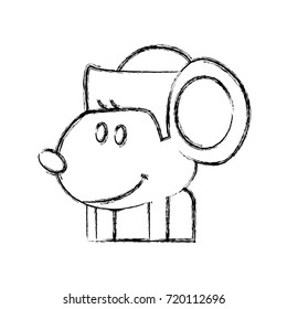 Cute mouse worker cartoon