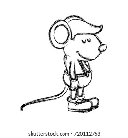 Cute mouse worker cartoon