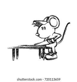 Cute mouse worker cartoon