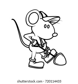 Cute mouse worker cartoon