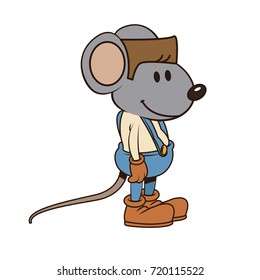 Cute mouse worker cartoon