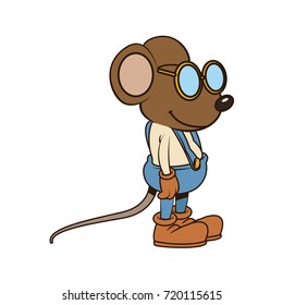 Cute mouse worker cartoon