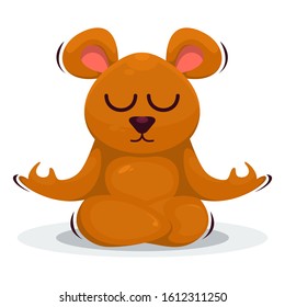 Cute mouse yoga mascot cartoon