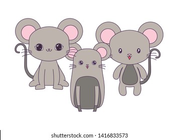 cute mouses animals isolated icon