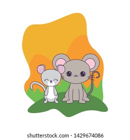 cute mouses animals isolated icon