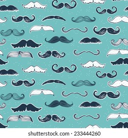 Cute Moustache Seamless Repeat Background Wallpaper