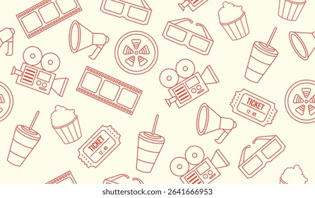 Cute movie cinema pattern background vector design
