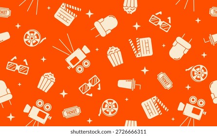 Diseño lindo del Vector del fondo del patrón del cine de la película