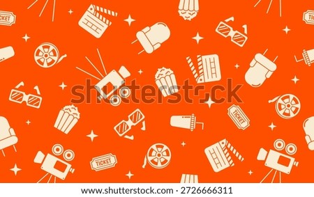 Cute movie cinema pattern background vector design