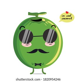 Cute Mr Coconut, Vector eps 10