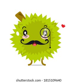 Cute Mr Durian with love, perfect for your project. Vector eps 10.