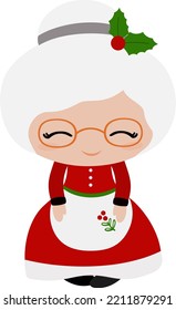 Ilustración de Cute mrs Santa Claus