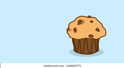 cute muffin cake tasty cupcake sweet bakery dessert food concept sketch hand drawn horizontal