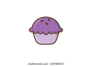 Cute Muffin Pie Food Icon Design