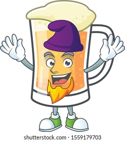 Cute mug of beer with elf mascot.