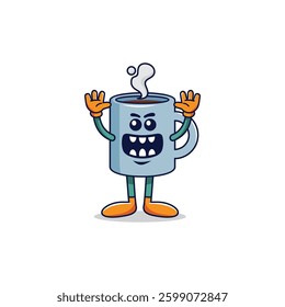 Cute mug character mascot illustration