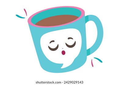 Cute Mug Funny Sticker Design