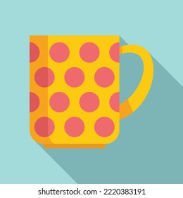 Cute mug icon flat vector. Hot cup. Ceramic mug