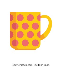 Cute mug icon flat vector. Hot cup. Ceramic mug isolated