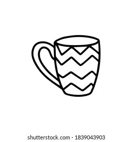 Cute mug with pattern. Vector illustration in Doodle style