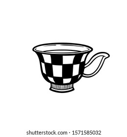 Cute mug stock vector illustration on white isolated. Hand drawn cup morning mood. Doodle vector mug.