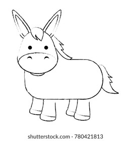 cute mule character icon