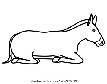cute mule manger character