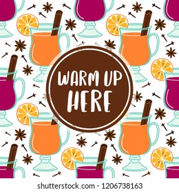 Cute Mulled Wine frame banner background