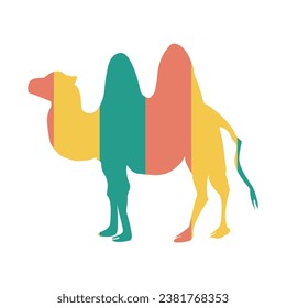 Cute multicolored striped camel. One from the collection for kids. Vector illustration	