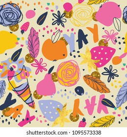 Cute multicolored summer pattern / background.