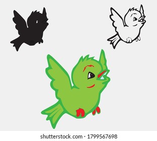 Cute multiple colors funny birds 