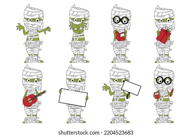 cute mummy cartoon illustration graphic