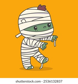 Cute mummy in cartoon style