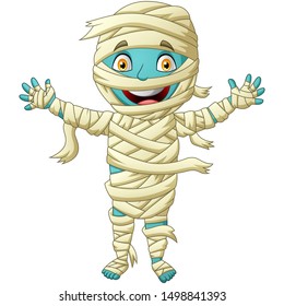 Cute mummy cartoon. Vector illustration 