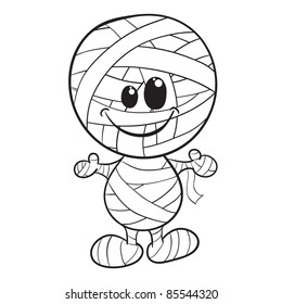 Cute Mummy - Halloween Coloring Page