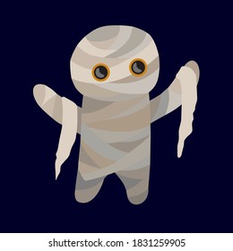 Cute mummy. Happy Halloween. Vector illustration.