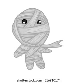 cute mummy isolated illustration on white background