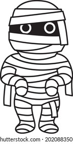 Cute mummy man halloween illustration