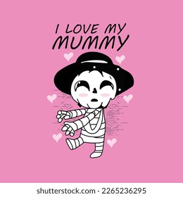 cute mummy propose love illustration art 