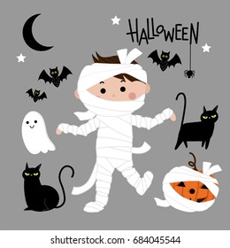 cute mummy vector, Halloween