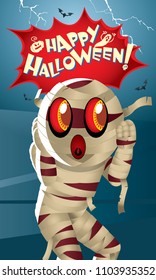 A cute Mummy in white background.