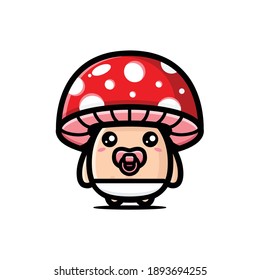 cute mushroom baby character design