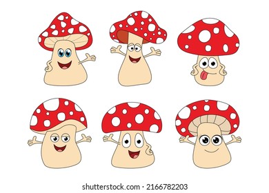 cute mushroom cartoon character graphic