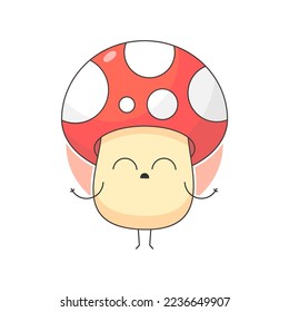 Cute mushroom cartoon vector icon illustration. icon concept isolated
