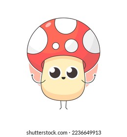 Cute mushroom cartoon vector icon illustration. icon concept isolated