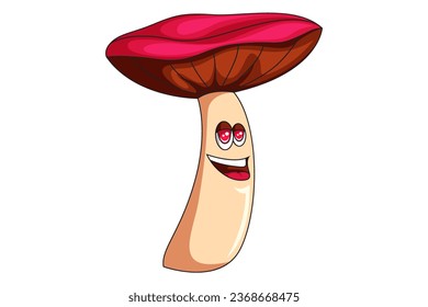 Cute Mushroom Character Design Illustration